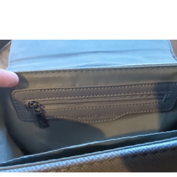 Badgley Mischka Gray Medium Purse w/ Long Strap & Short Handle NWOT Chain Accent - Picture 10 of 16